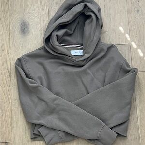 TNA Taupe Crop Hooded Sweatshirt